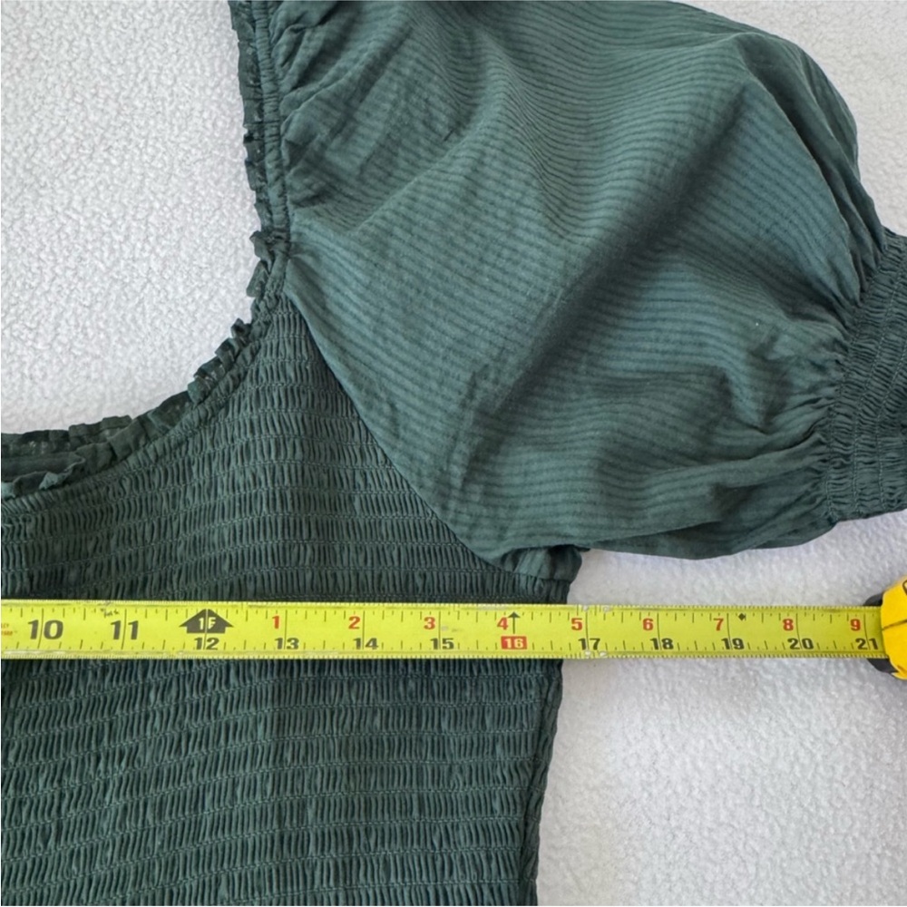 Hill House Louisa Nap Dress Green Smocked Puff Sleeve Midi Cottagecore Size XL - Picture 10 of 13